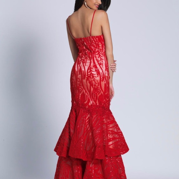 Dave and Johnny red prom dress - Picture 1 of 5